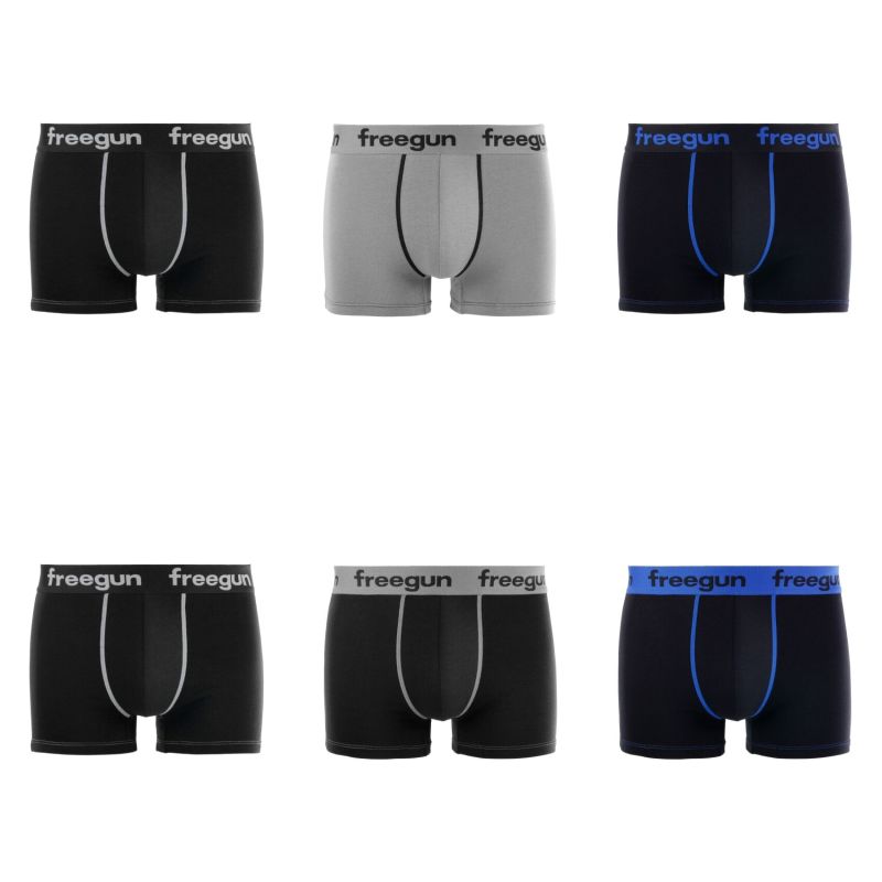 Lot de 6 boxers enfant en coton uni