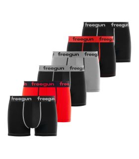 Lot de 6 Boxers Freegun homme coton Rouge