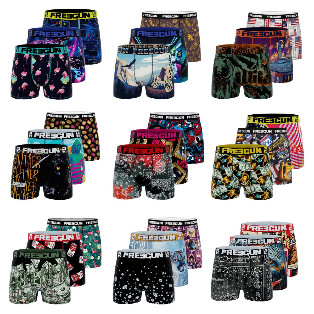 Pack Surprise de 3 Boxers Freegun garçon