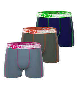 Lot de 3 Boxers Polyamide homme Confort, Respirant, Sport, Stretch Uni Sport | FREEGUN