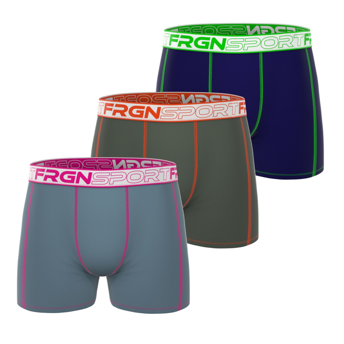 Lot de 3 Boxers Polyamide homme Confort, Respirant, Sport, Stretch Uni Sport | FREEGUN