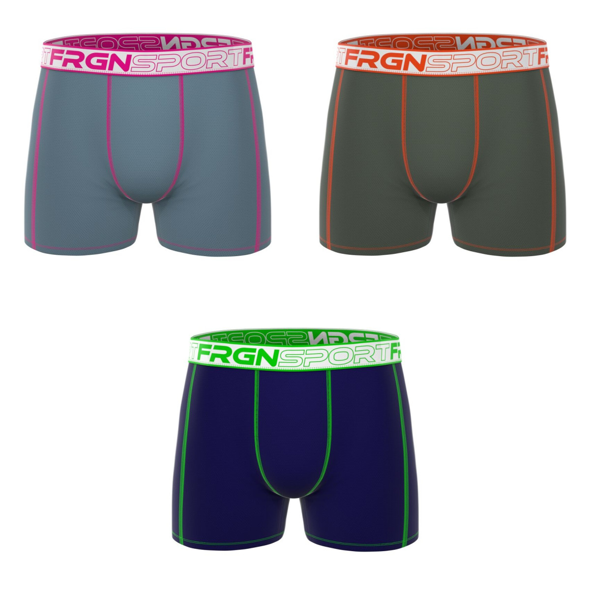Lot de 3 Boxers Polyamide homme Confort, Respirant, Sport, Stretch Uni Sport | FREEGUN