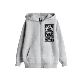 Sweat À capuche Zippé Gris LIAM | FREEGUN