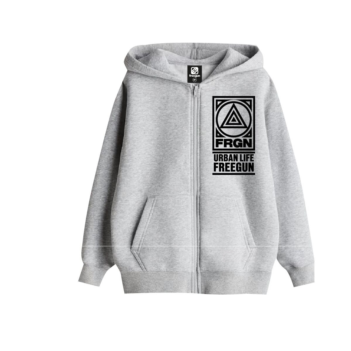 Sweat À capuche Zippé Gris LIAM | FREEGUN