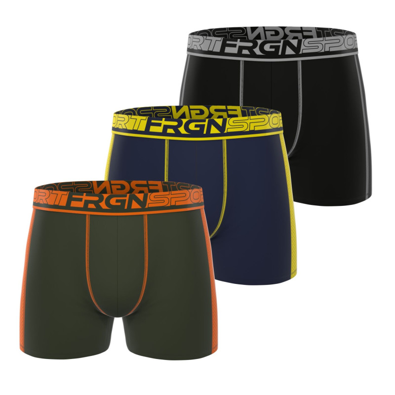 Lot de 3 Boxers Polyamide homme Confort, Respirant, Sport, Stretch Uni Sport | FREEGUN