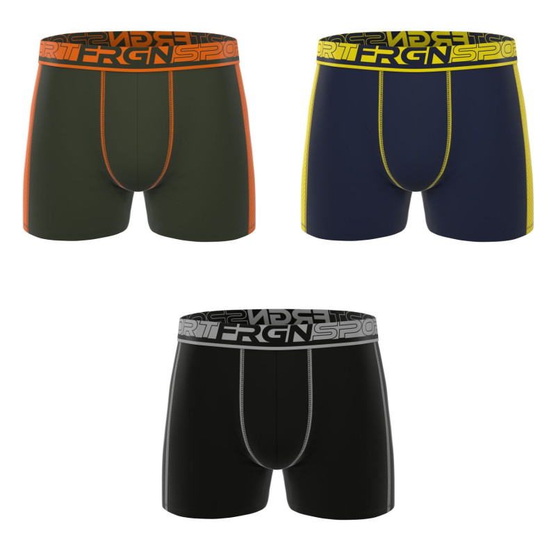 Lot de 3 Boxers Polyamide homme Confort, Respirant, Sport, Stretch Uni Sport | FREEGUN