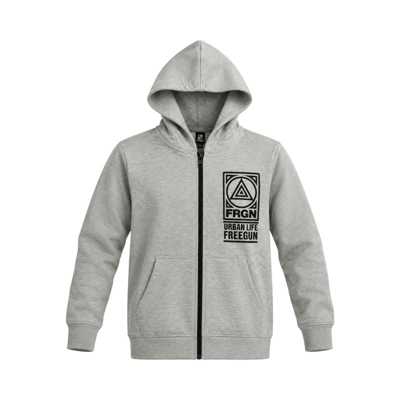 Sweat À capuche Zippé Gris LIAM | FREEGUN