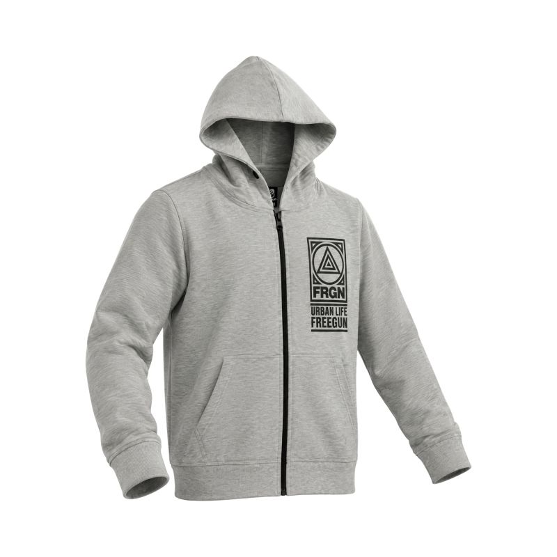 Sweat À capuche Zippé Gris LIAM | FREEGUN