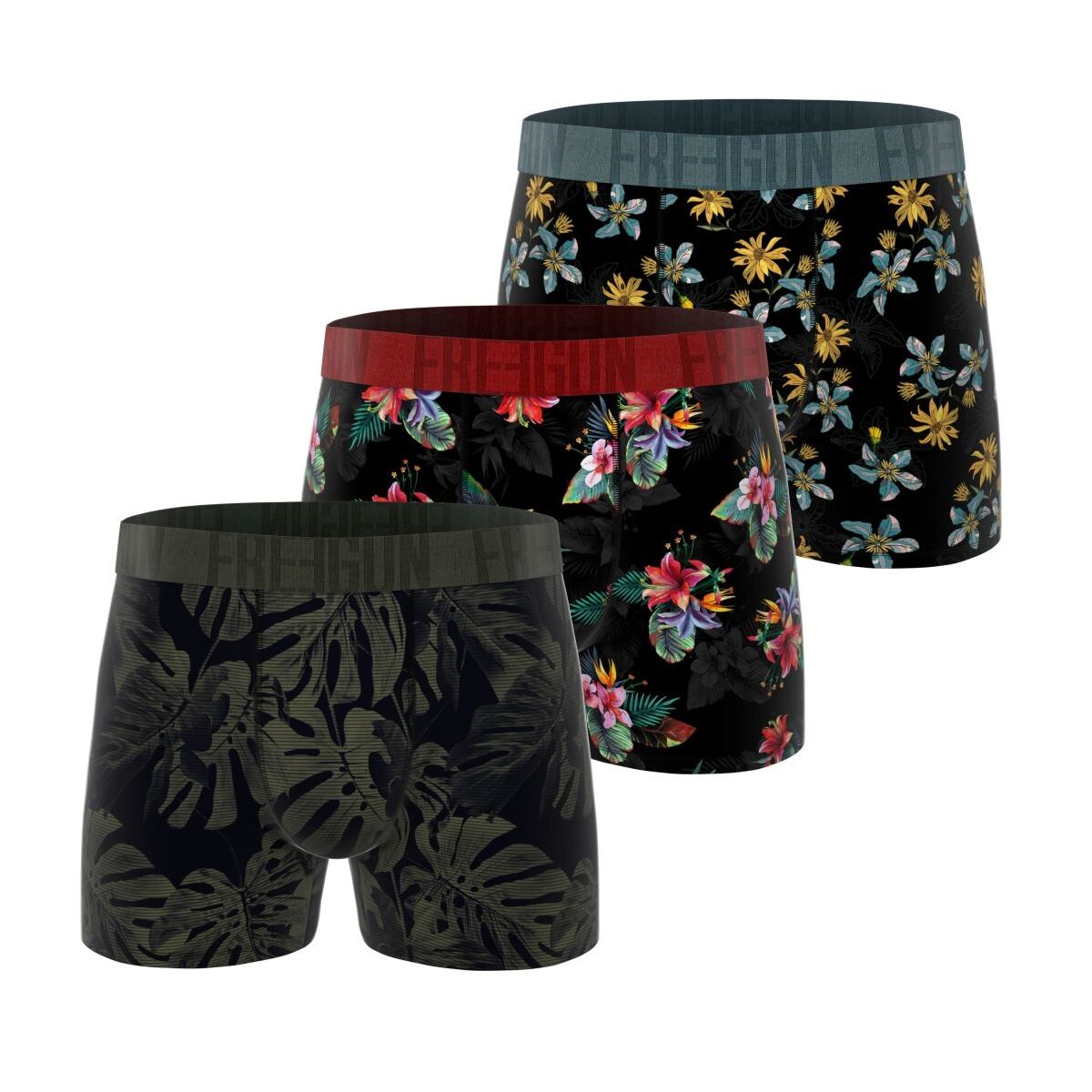 Lot de 3 boxers homme Flowers Garantie 2 ans