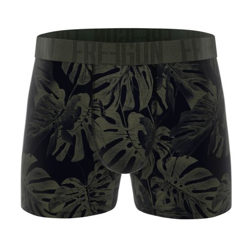 Lot de 3 Boxers Microfibre homme Imprimé Flowers Noir, Kaki, Rouge, Garantie 2 ans | FREEGUN