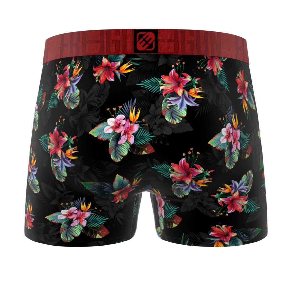Lot de 3 Boxers Microfibre homme Imprimé Flowers Noir, Kaki, Rouge, Garantie 2 ans | FREEGUN