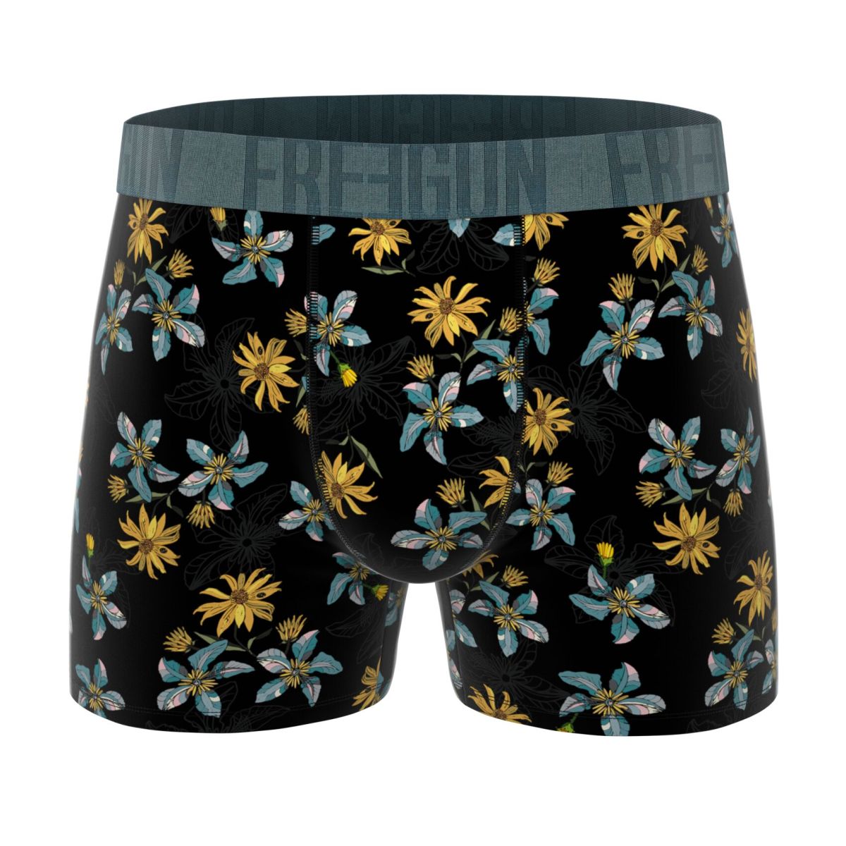 Lot de 3 Boxers Microfibre homme Imprimé Flowers Noir, Kaki, Rouge, Garantie 2 ans | FREEGUN