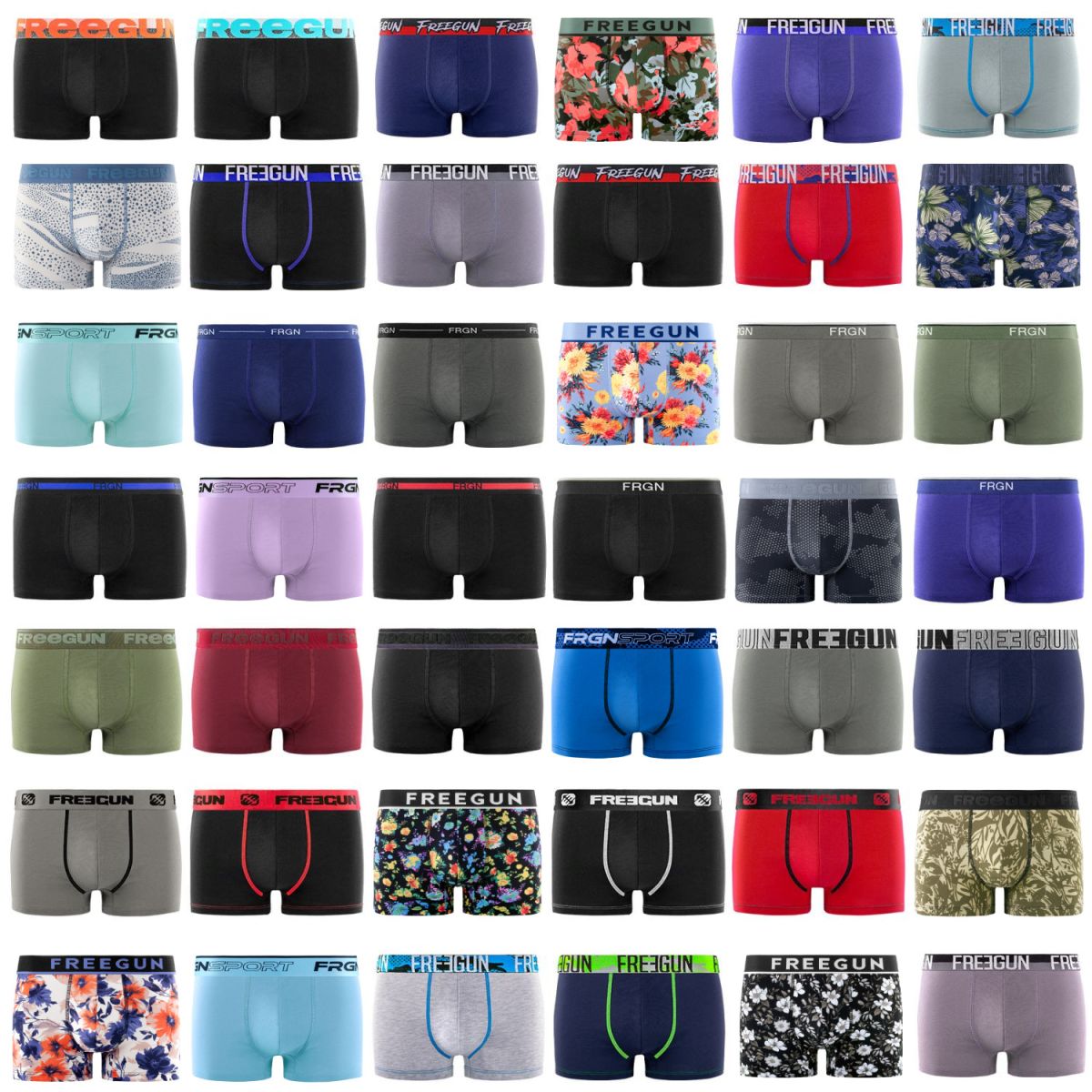 Pack Surprise de 12 Boxers Freegun coton homme