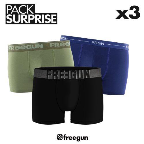 Pack Surprise de 3 Boxers Freegun coton garçon