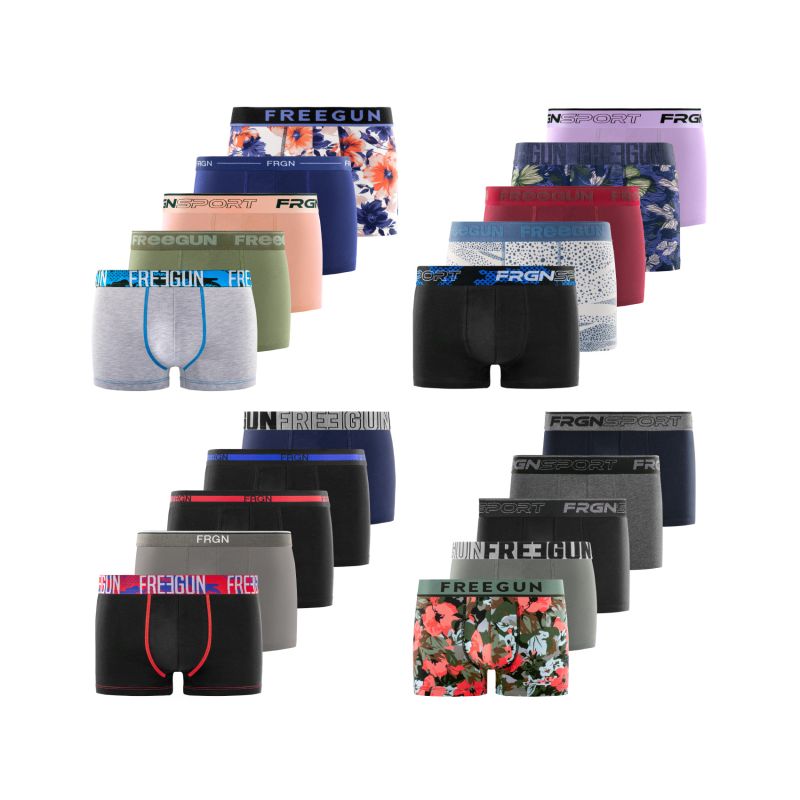 Pack Surprise de 5 Boxers Freegun coton garçon