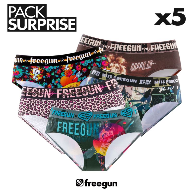 Pack Surprise de 5 culottes Freegun fille