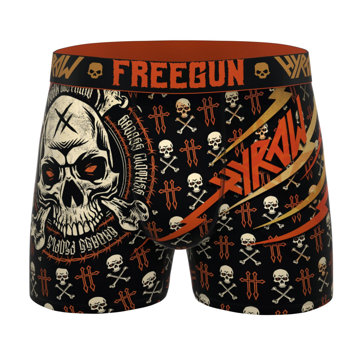 Lot de 4 Boxers Microfibre homme Hyraw Imprimé Skull | FREEGUN