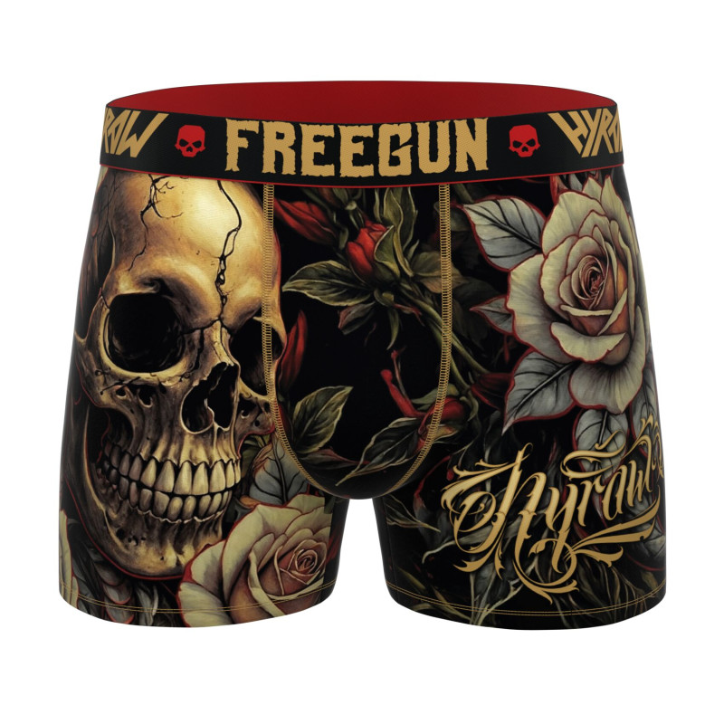 Lot de 4 Boxers Microfibre homme Hyraw Imprimé Skull | FREEGUN