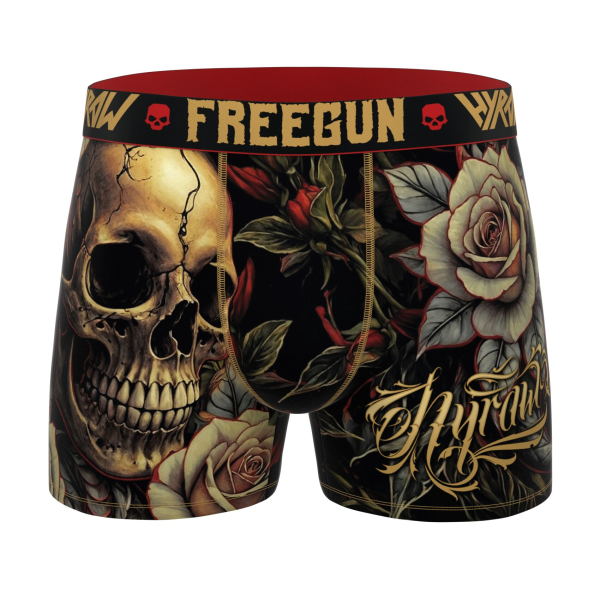 Lot de 4 Boxers Microfibre homme Hyraw Imprimé Skull | FREEGUN