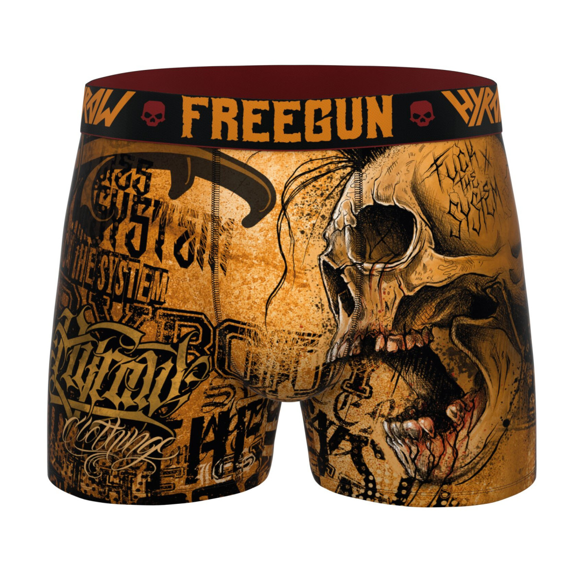 Lot de 4 Boxers Microfibre homme Hyraw Imprimé Skull | FREEGUN