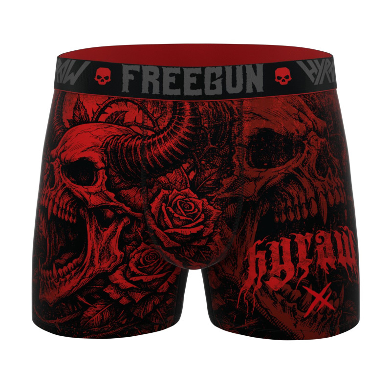 Lot de 4 Boxers Microfibre homme Hyraw Imprimé Skull | FREEGUN