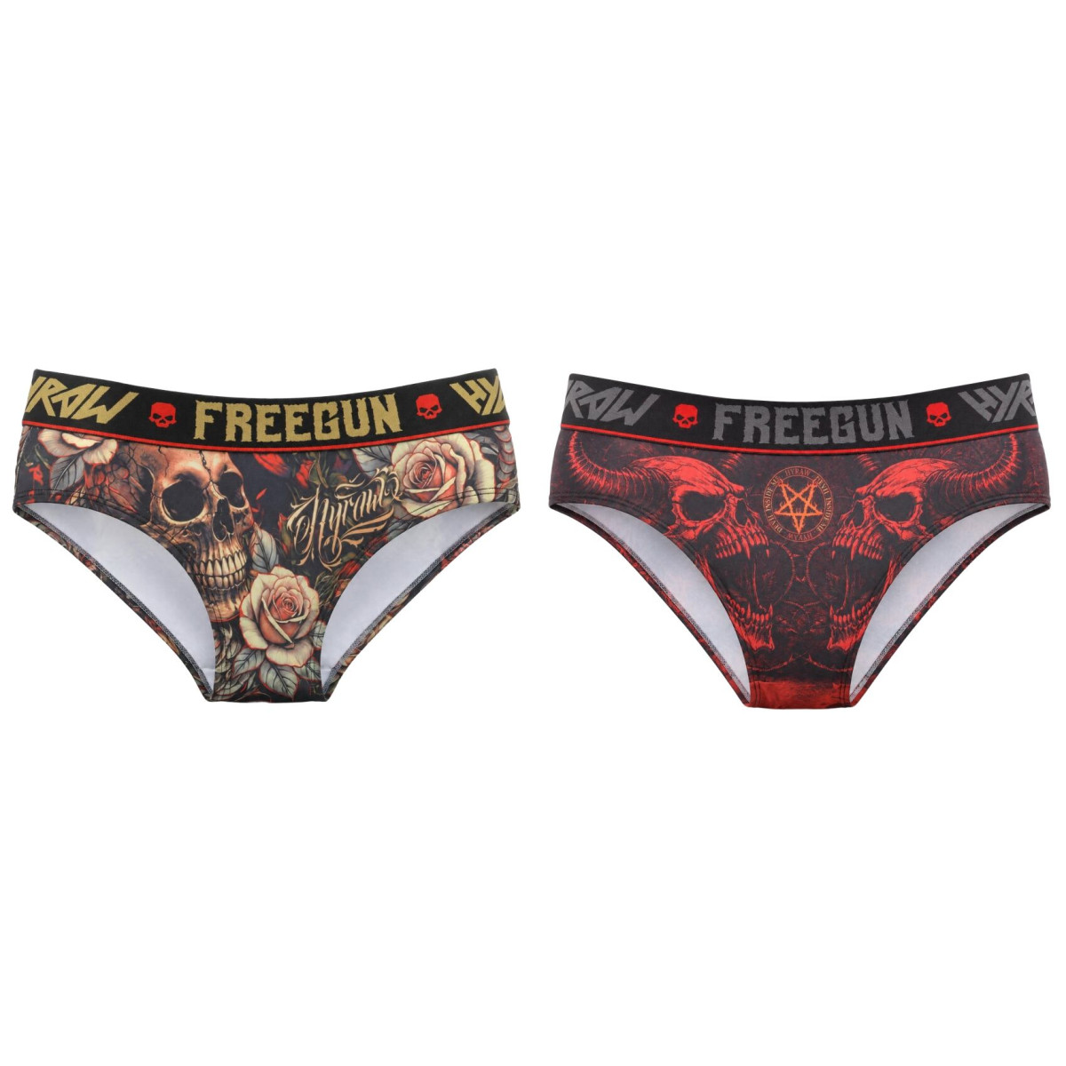 Lot de 2 Boxers Microfibre femme Hyraw Imprimé Skull | FREEGUN