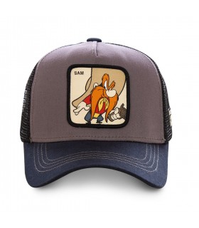 Men&#039;s Capslab Looney Tunes Yosemite Sam Grey Trucker Cap