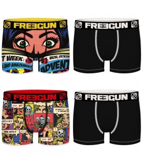 FREEGUN Pack Surprise de 3 Boxers Microfibre gar/çon