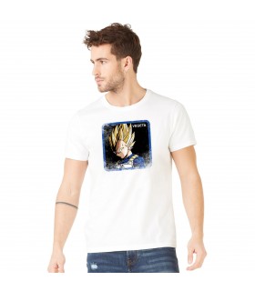 Men's Capslab cotton Tee Shirt Dragon Ball Z Vegeta Saiyan White