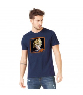Men's Capslab cotton Tee Shirt Dragon Ball Z Goku Blue
