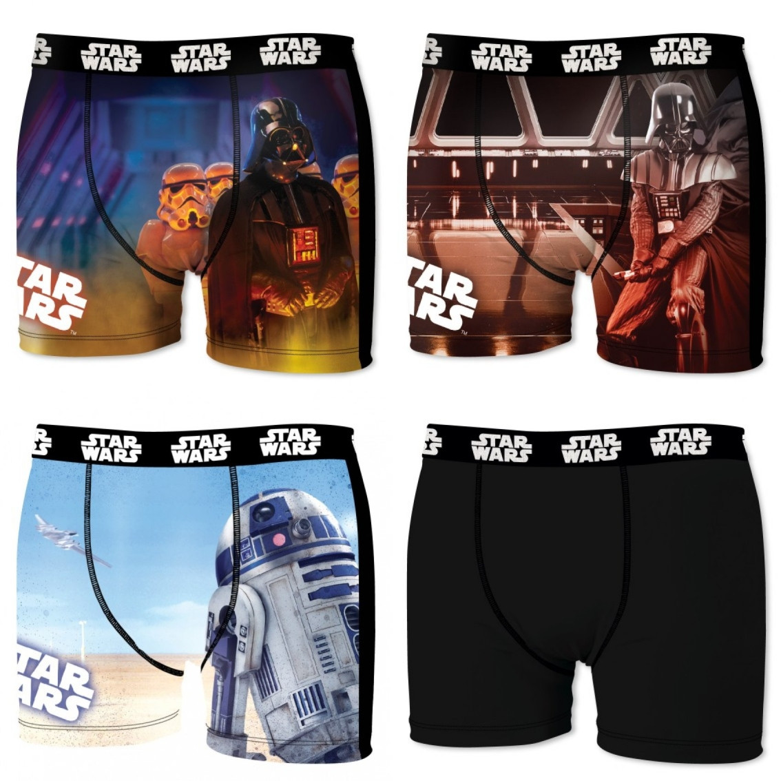 Lot de 4 boxers homme star wars (photo) Lot de 4 boxers homme star wars (photo)