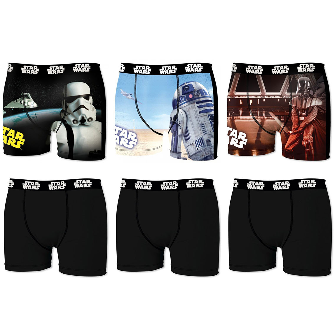 Lot de 6 boxers homme star wars (photo) Lot de 6 boxers homme star wars (photo)