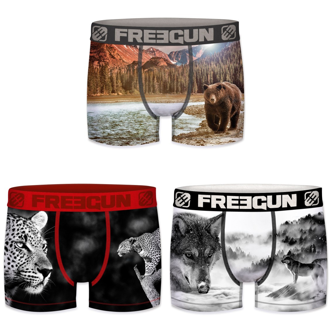 Lot de 3 boxers homme animals (photo) Lot de 3 boxers homme animals (photo)