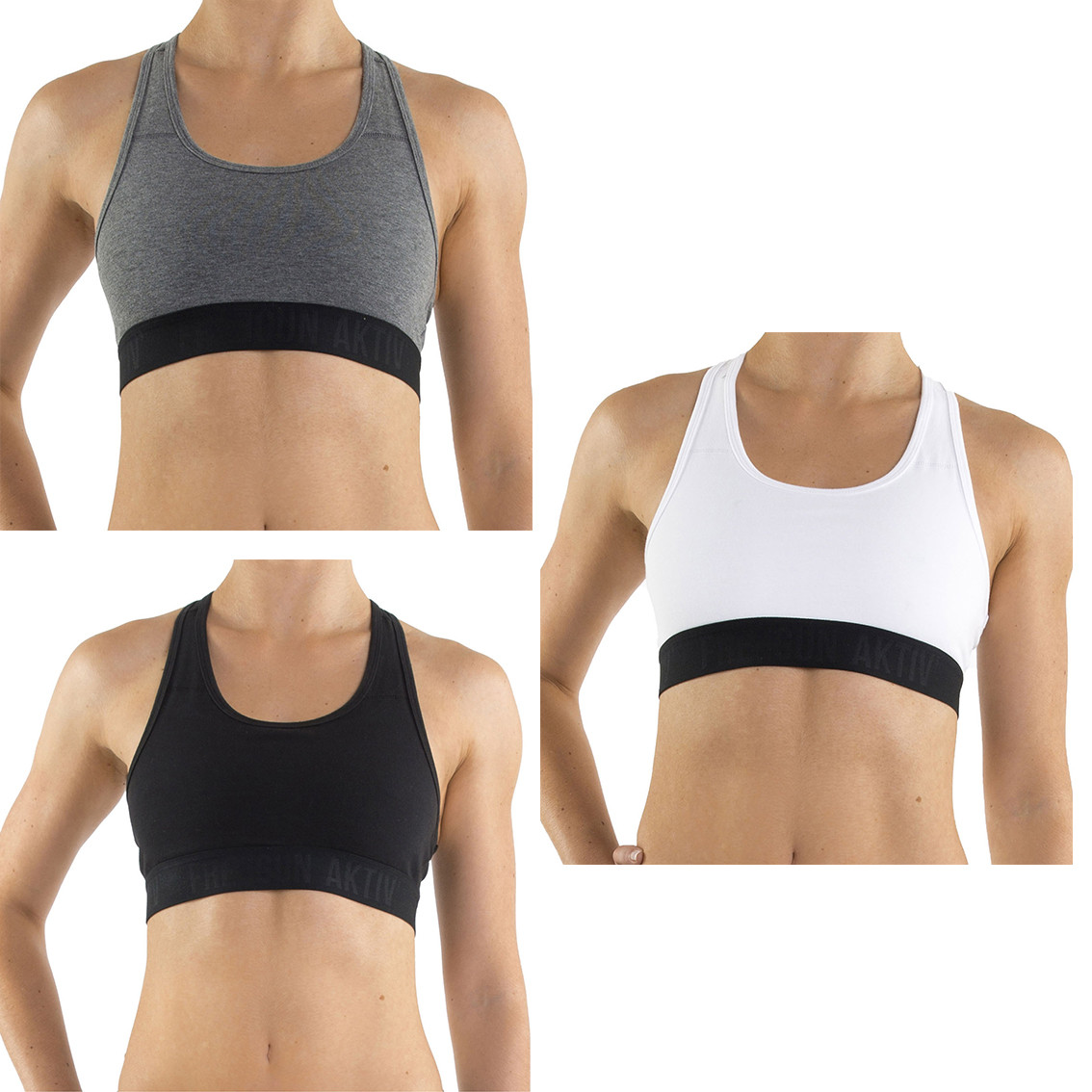 Lot de 3 brassieres sport coton femme (photo) Lot de 3 brassieres sport coton femme (photo)