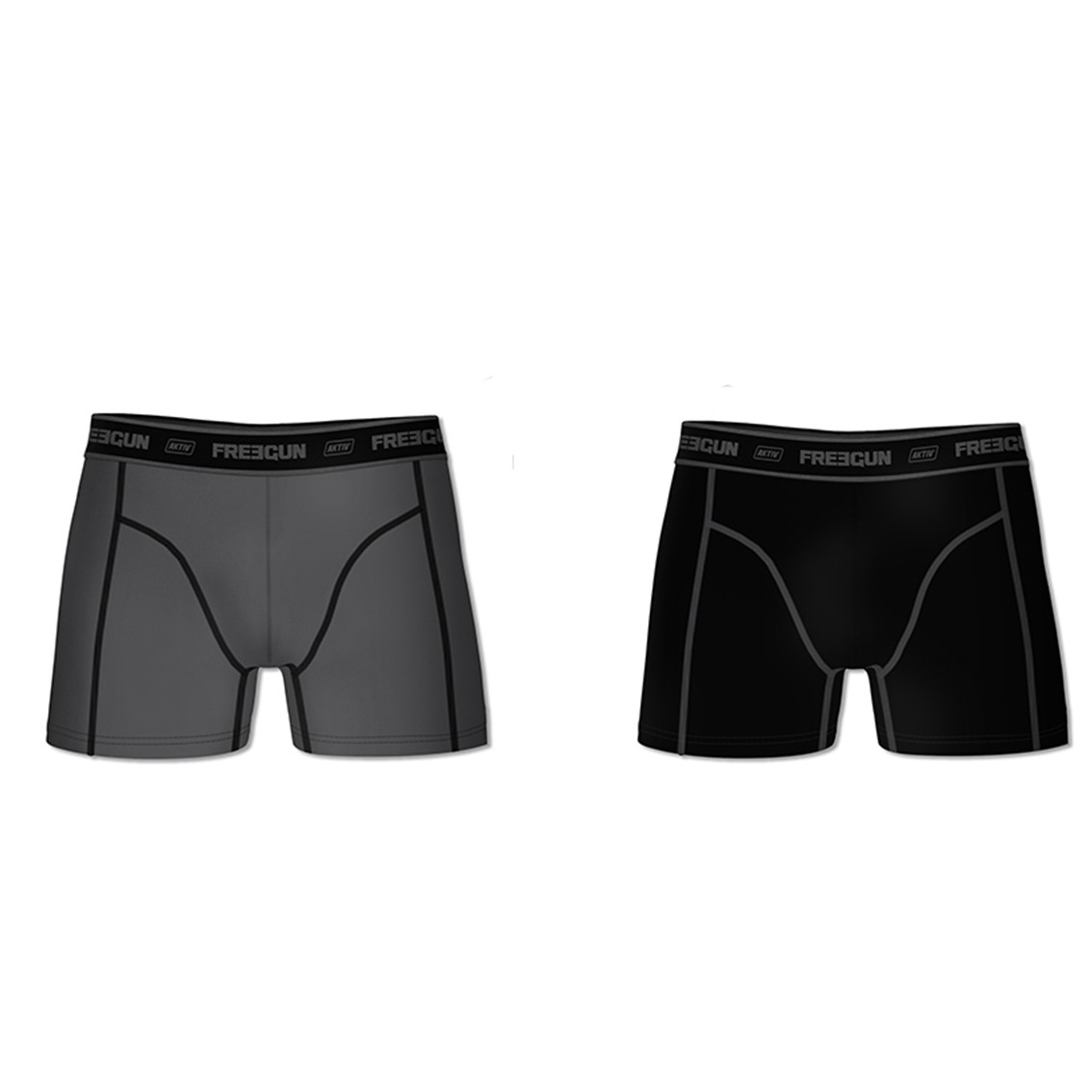 Lot de 2 boxers coton homme aktiv gris et noir (photo) Lot de 2 boxers coton homme aktiv gris et noir (photo)