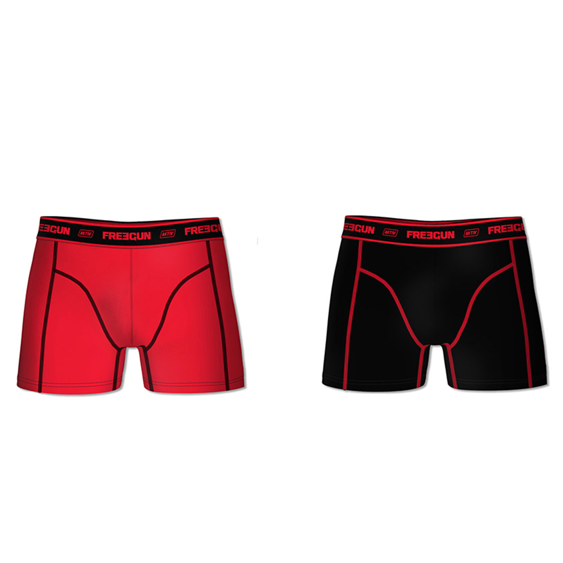 Lot de 2 boxers freegun coton homme aktiv rouge et noir (photo) Lot de 2 boxers freegun coton homme aktiv rouge et noir (photo)