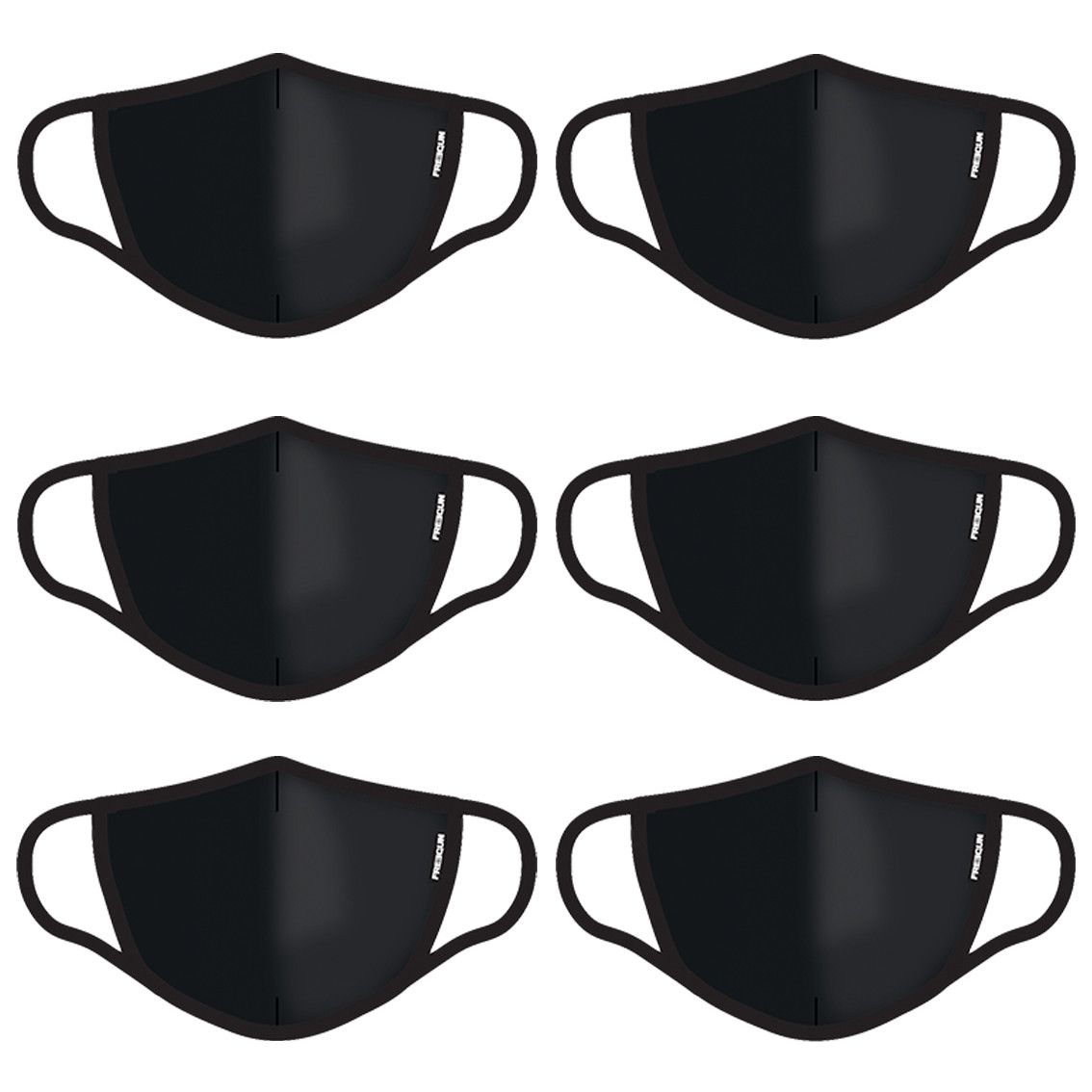 Lot de 6 masques tissu unis en trois couches (photo) Lot de 6 masques tissu unis en trois couches (photo)