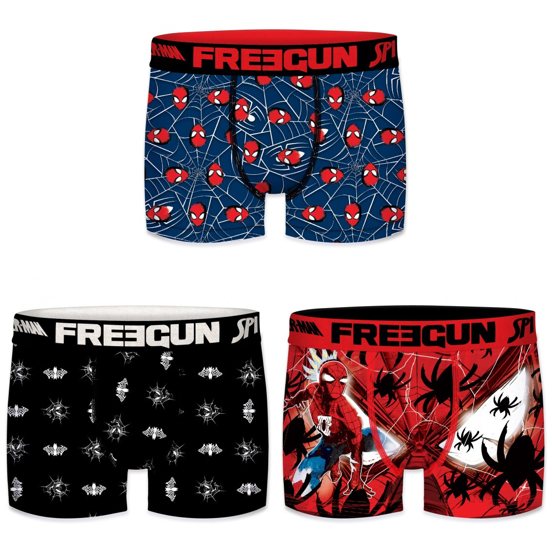 Lot de 3 boxers freegun garçon ultimate spider-man (photo) Lot de 3 boxers freegun garçon ultimate spider-man (photo)