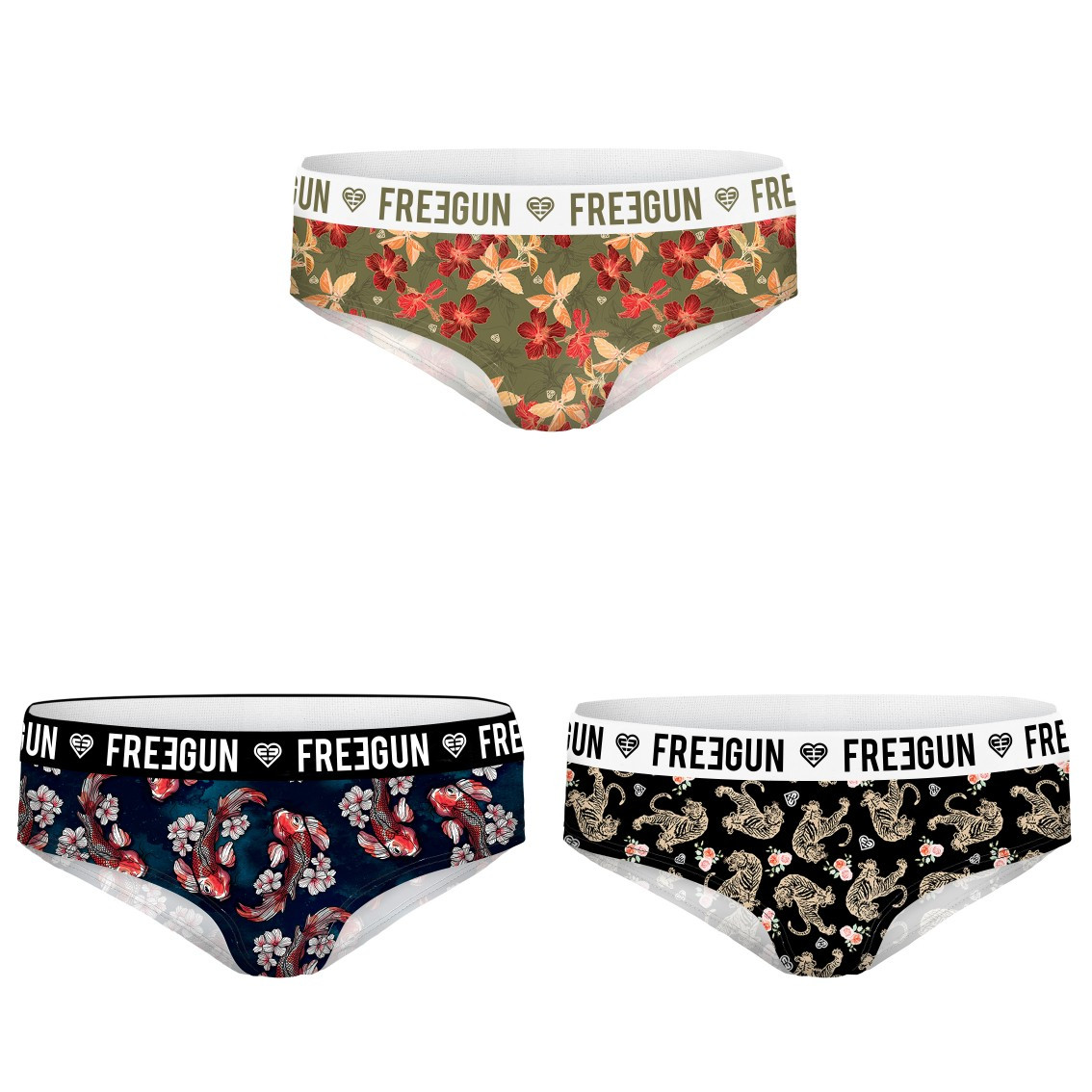 Lot de 3 boxers freegun femme flower (photo) Lot de 3 boxers freegun femme flower (photo)