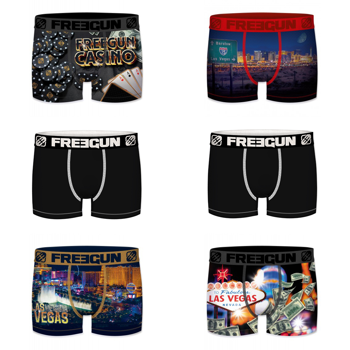 Lot de 6 boxers homme casino (photo) Lot de 6 boxers homme casino (photo)