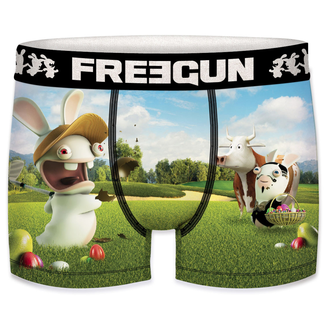 Boxer garçon lapins crétins golf vert (photo) Boxer garçon lapins crétins golf vert (photo)