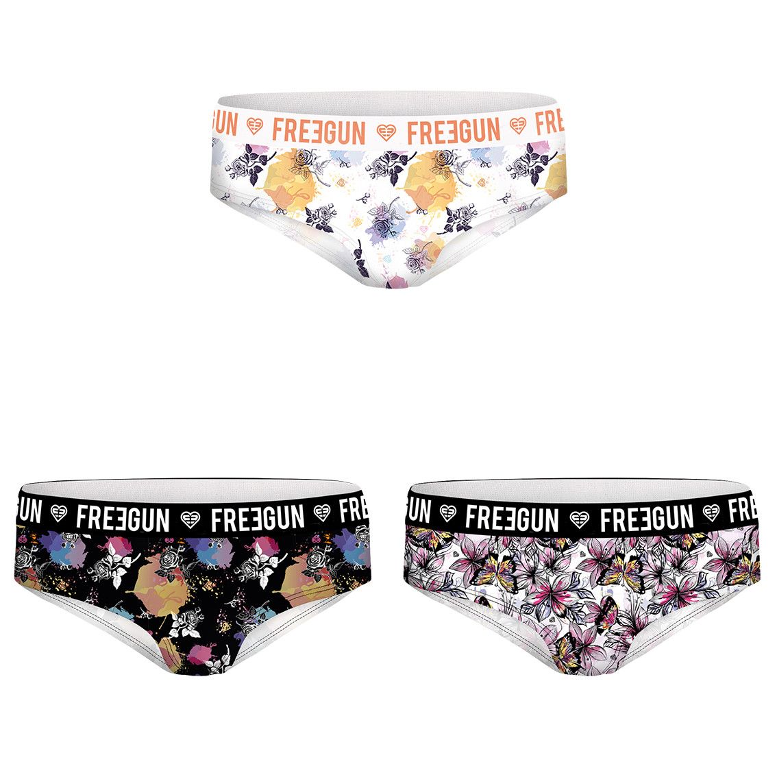 Lot de 3 boxers freegun femme flowers Lot de 3 boxers freegun femme flowers