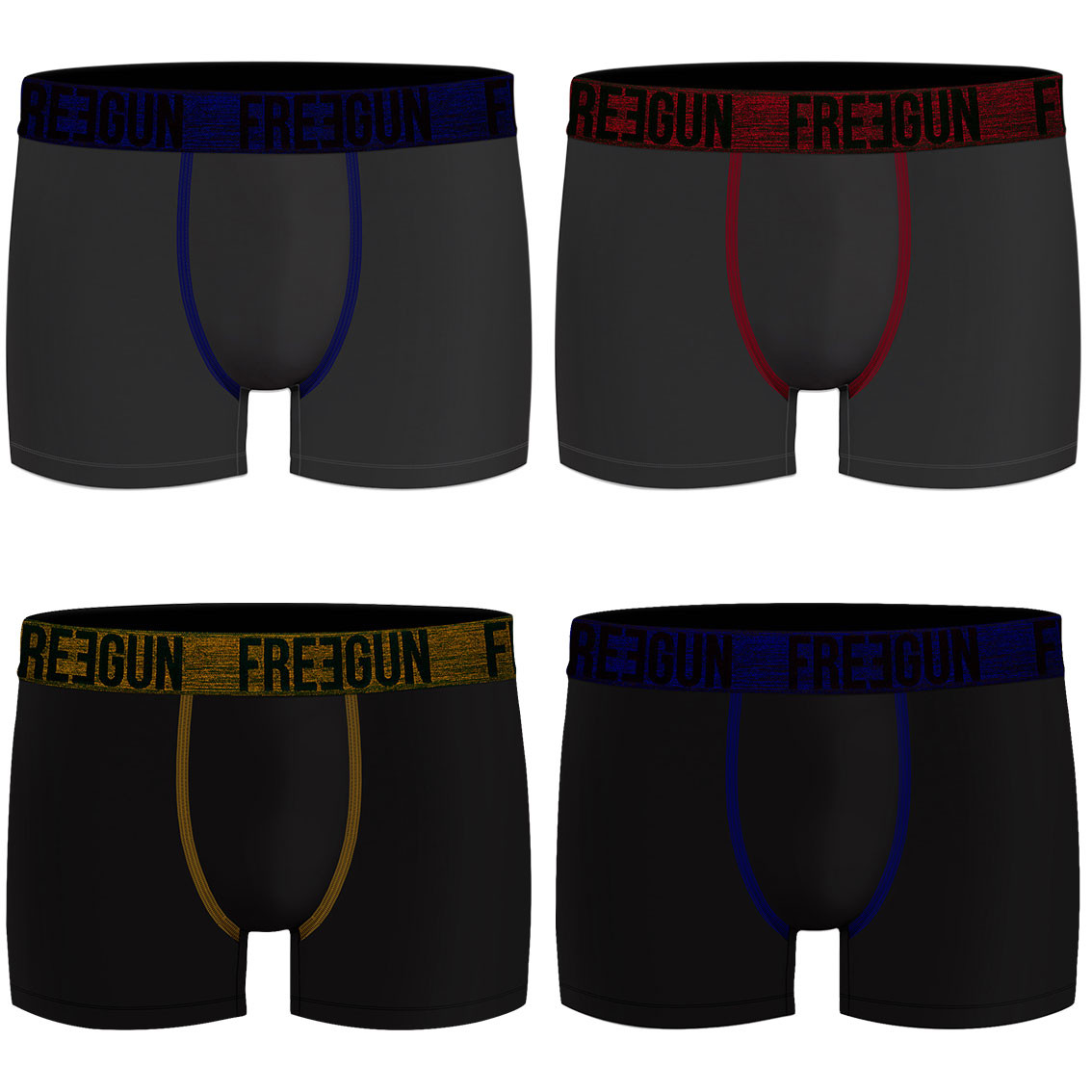 Lot de 4 boxers homme soft touch signature (photo) Lot de 4 boxers homme soft touch signature (photo)