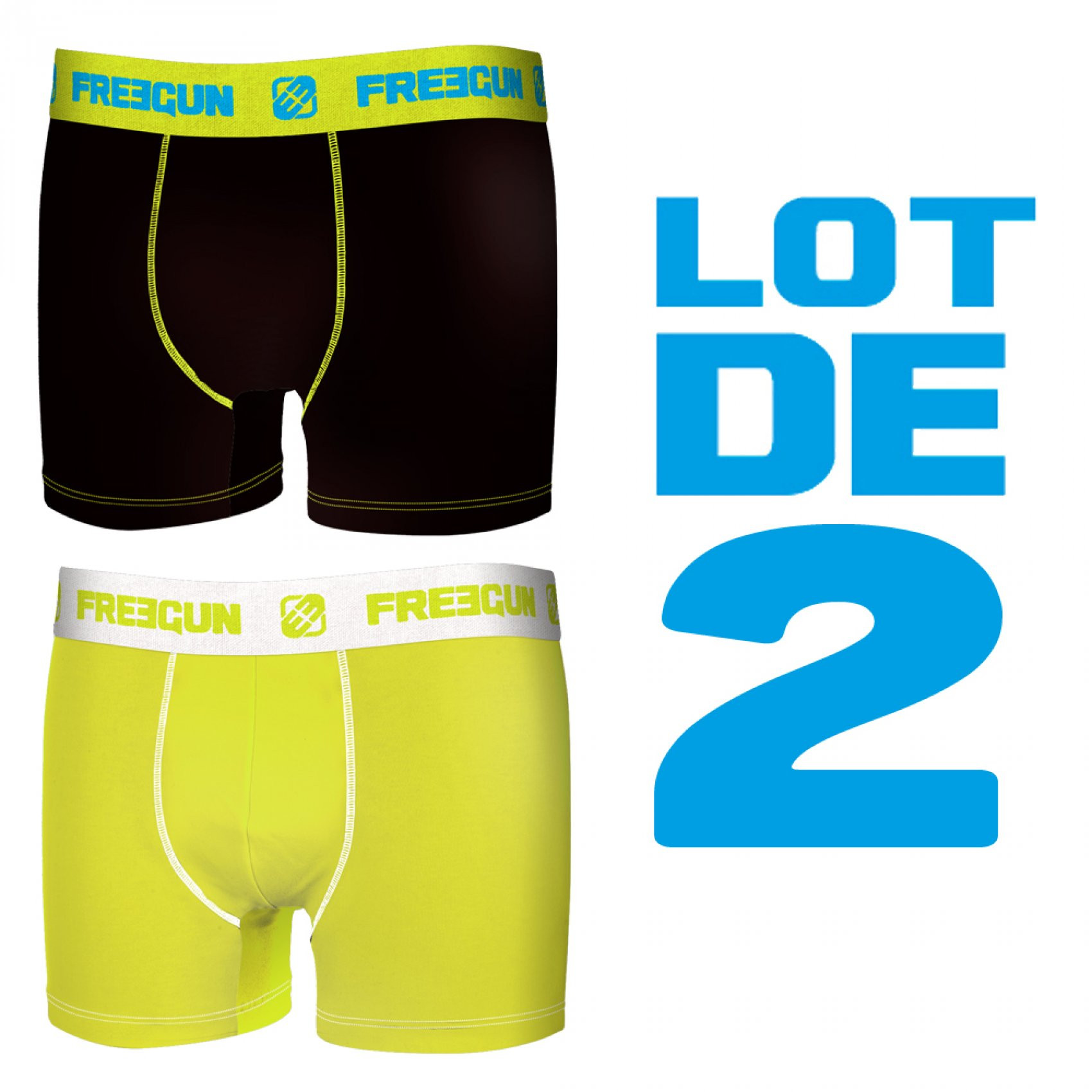 Lot de 2 boxers homme uni (photo) Lot de 2 boxers homme uni (photo)