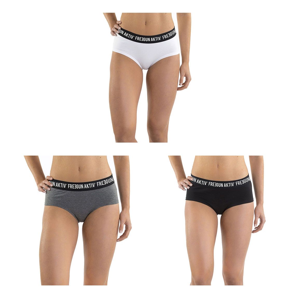Lot de 3 slips femme en coton aktiv Lot de 3 slips femme en coton aktiv
