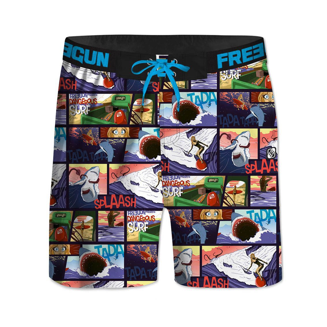 Boardshort long garçon ceinture tissée story (photo) Boardshort long garçon ceinture tissée story