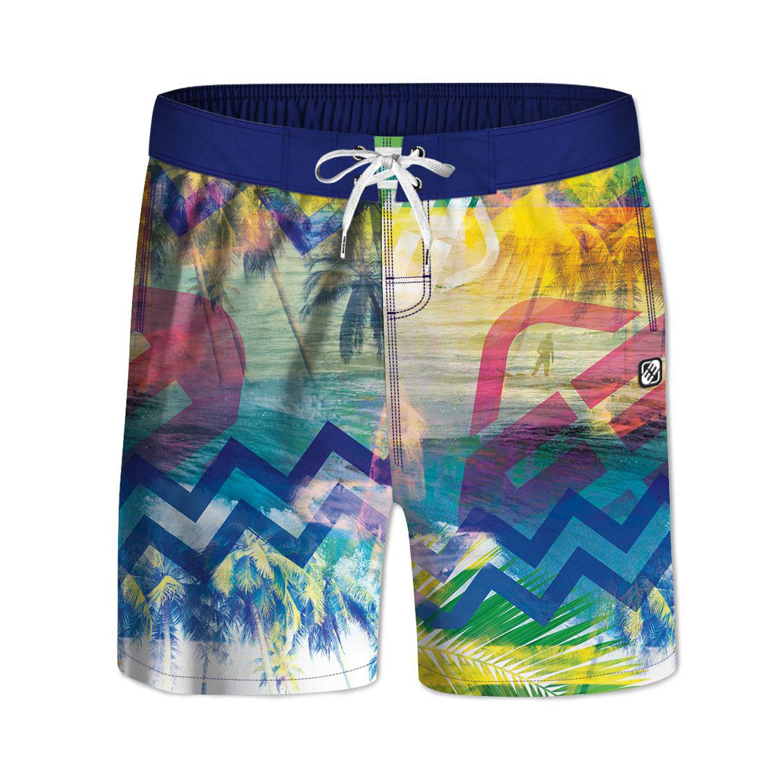 Boardshort long garçon ceinture demi-élastiquée beach (photo) Boardshort long garçon ceinture demi-élastiquée beach