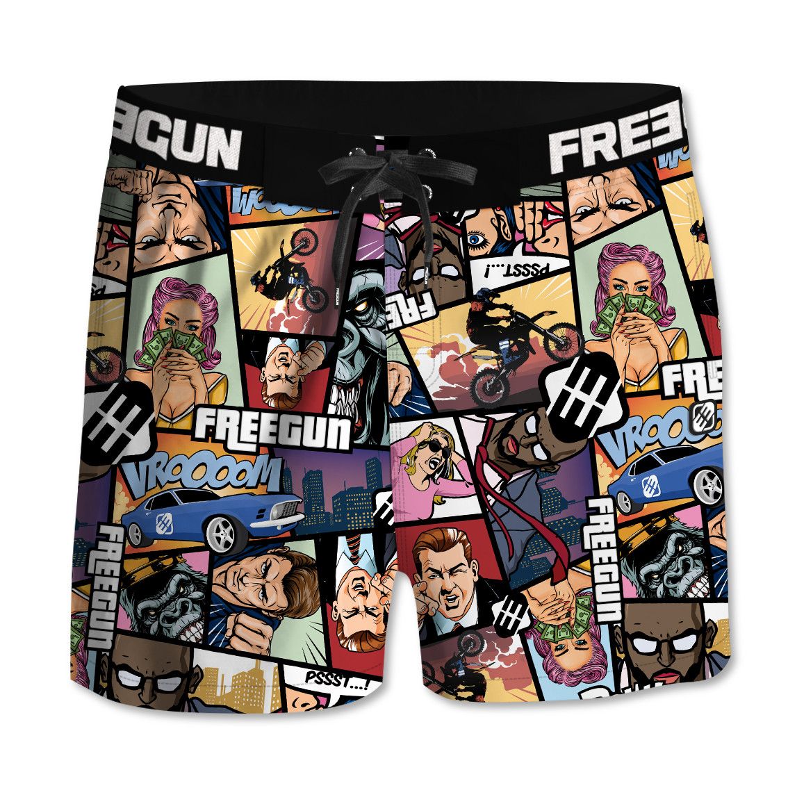 Boardshort homme court avec ceinture plissée gta (photo) Boardshort homme court avec ceinture plissée gta