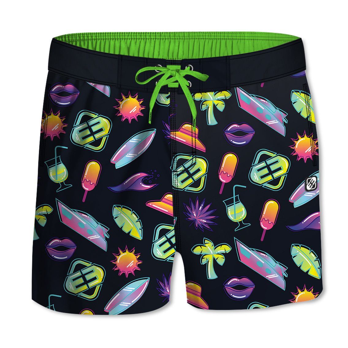 Boardshort court garçon ceinture demi-élastiquée summer (photo) Boardshort court garçon ceinture demi-élastiquée summer
