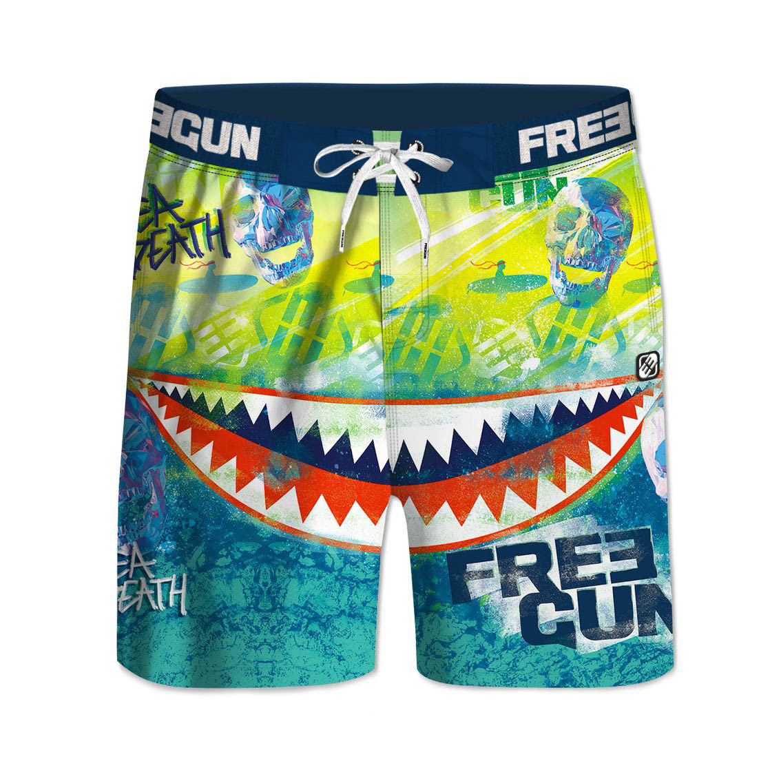 Boardshort long garçon ceinture tissée shark (photo) Boardshort long garçon ceinture tissée shark